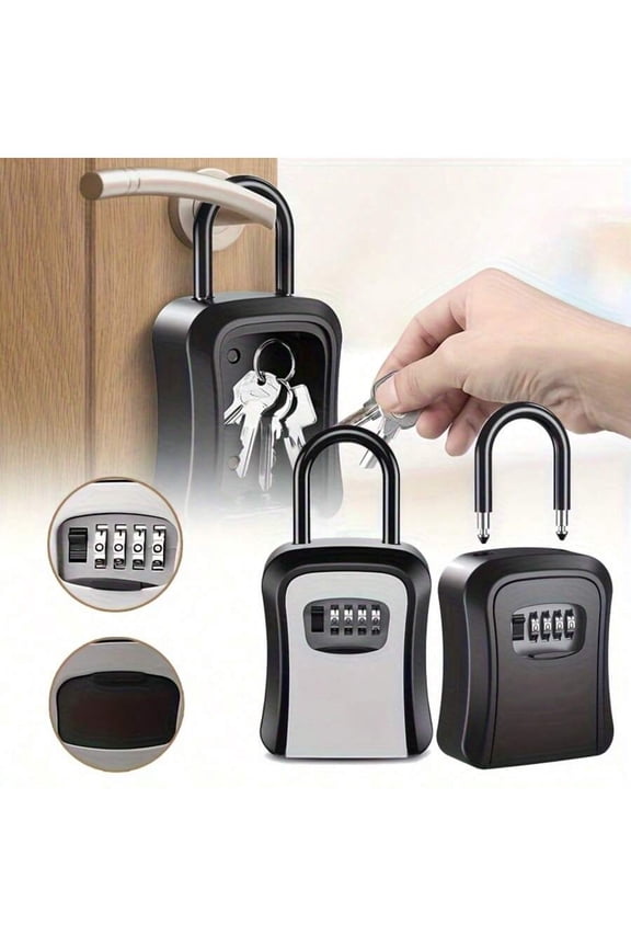 Lockbox Large Key Lockbox With Resettable Combination Lock Portable Wall Mounted Security Box For Outdoor Home Office Door Keys