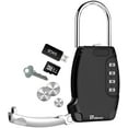 thumbnail image 1 of Lockbox Portable, Key Safe Storage Box Alloy, Realtor's Hanging 4 Digits Combination Lock box Waterproof, Metal Resettable Key Hider for Home, House Keys, Vacation Rentals-Black, 1 of 7