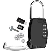 Lockbox Portable, Key Safe Storage Box Alloy, Realtors Hanging 4 Digits Combination Lock box Waterproof, Metal Resettable Key Hider for Home, House Keys, Vacation Rentals-Black