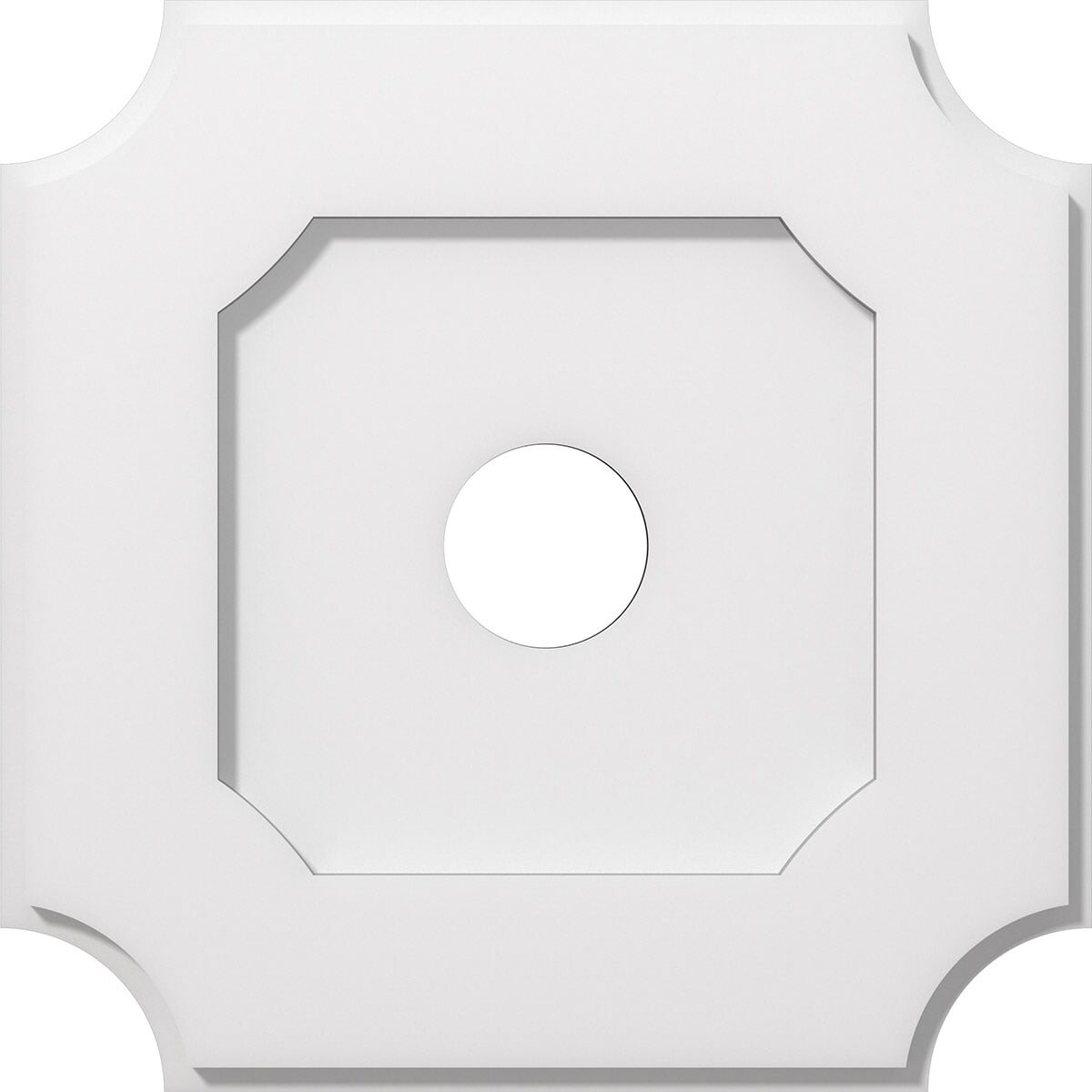 Locke 16" White PVC Contemporary Ceiling Medallion