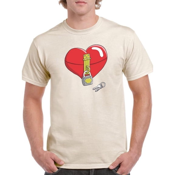 Locked Heart T-Shirt Men -Engin Selcuk Designs, Male Medium