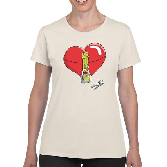 Locked Heart T-Shirt Women -Engin Selcuk Designs, Female Medium