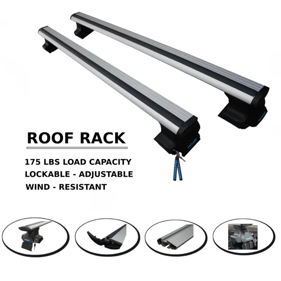 Locked Roof Rack Cross Bars For Volvo V50 2004-2012 Carrier Rail Aluminum