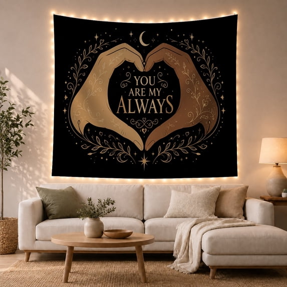 Locked in Love Heart Padlock Tapestry Wall Hanging