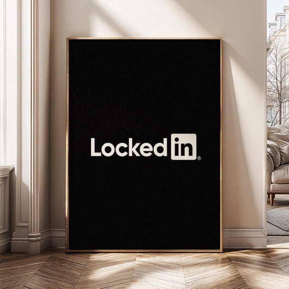 Locked in Motivation Focus Quote Black White Poster