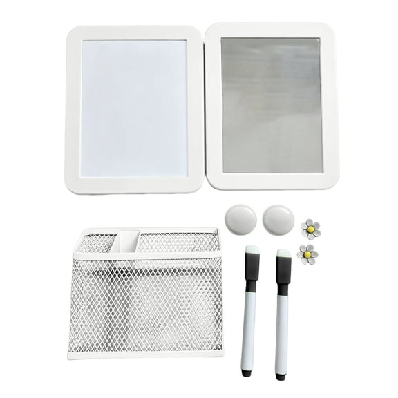 Locker Accessories Kit, 6Pcs Cute Locker Decor Accessories Set Includes Magnetic Locker Mirror, Whiteboard, Hooks, Magnets, Pen, Comb and Eraser, Office