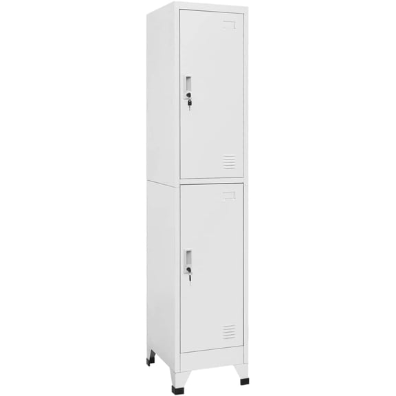 Locker Cabinet,Staff Metal Locker,Office Locker Steel Locker for School Gym Locker Home Office Locker Cabinet with Lock with 2 Compartments 15"x17.7"x70.9"
