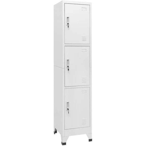 Locker Cabinet,Staff Metal Locker,Office Locker Steel Locker for School Gym Locker Home Office Locker Cabinet with Lock with 3 Compartments 15"x17.7"x70.9"