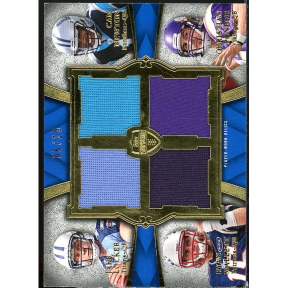 Locker/Cam Newton/Mallett/Ponder 2011 Supreme Rookie Relic Quad Combos #LNMP