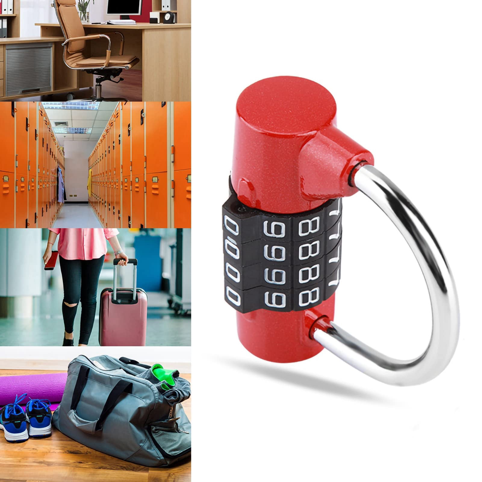 Locker Lock Options Locker Lock, 4 Digit Combination Padlock Resettable Luggage Locks for ...