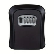 Locker Lock Pad Lock 4 Digit Key Safe Lock Box Combination Wall Mount Security Storage Case Organizer Black
