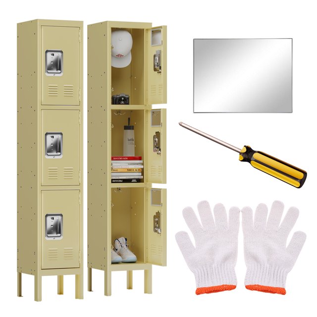 Locker,Metal Locker Storage Storage Locker With 3 Door for