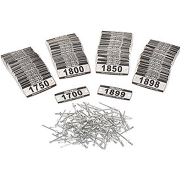 Locker Number Plate Kit - Numbered 1700-1899 - Pack of 200