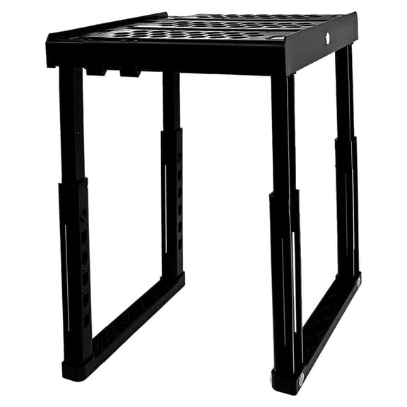 Locker Shelf Organizer, Adjustable Width & Height - Stackable Shelves for School, Gym, Office, Kitchen Cabinets - Durable Metal, White/Black/Gray