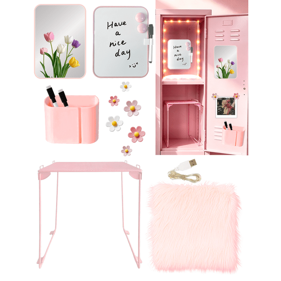 Locker shelf rug kit-pink