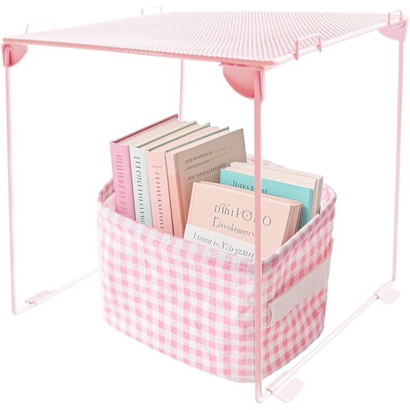 Locker Organizer Shelf and Storage Bin, Mesh Locker Shelf for Locker Decor, Fits Standard Size School Lockers, Pink