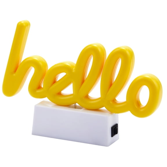 LockerMate Hello Neon Light Stand, Kids Bedroom or Classrom Fun