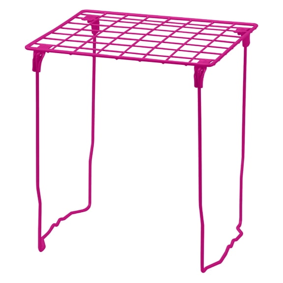 Lockermate By Bostitch Stac-A-Shelf Locker Organizer Shelf, Stackable, Extra Tall, Fits Standard Size School Lockers, Fuchsia