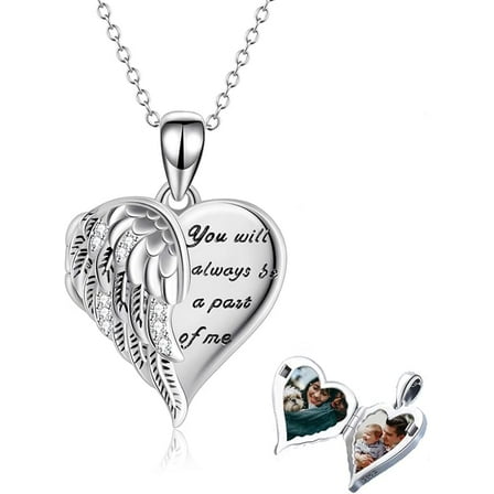 Locket Necklace 925 Sterling Silver Heart Locket Necklace that Holds Pictures for Women Jewelry Gifts