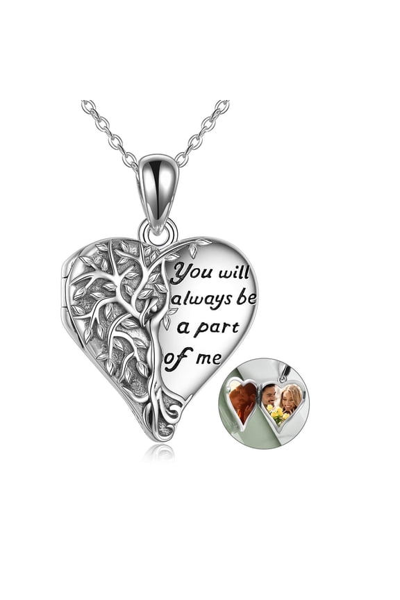 Locket Necklace 925 Sterling Silver Heart Locket Necklace that Holds Pictures for Women Jewelry Gifts