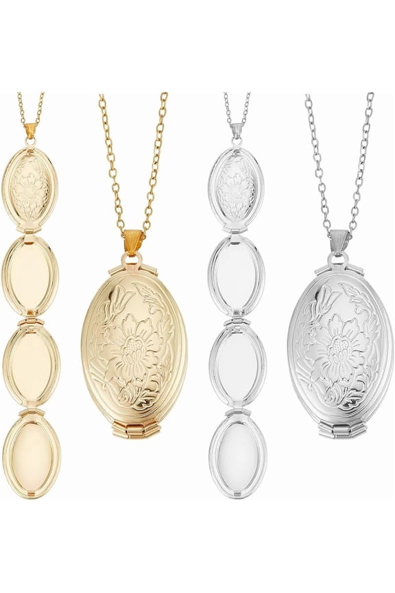 Locket Necklace That Holds Pictures Gold Silver Locket Necklace Stainless Steel Photo Lockets Pendant Personalised Gifts for Women Birthday Anniversary Christmas Colorful