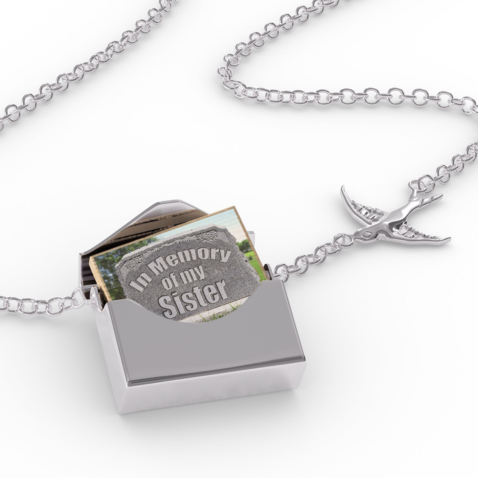 Locket Necklace In Memory of my Sister , R.I.P in a silver Envelope  Neonblond - Walmart.com