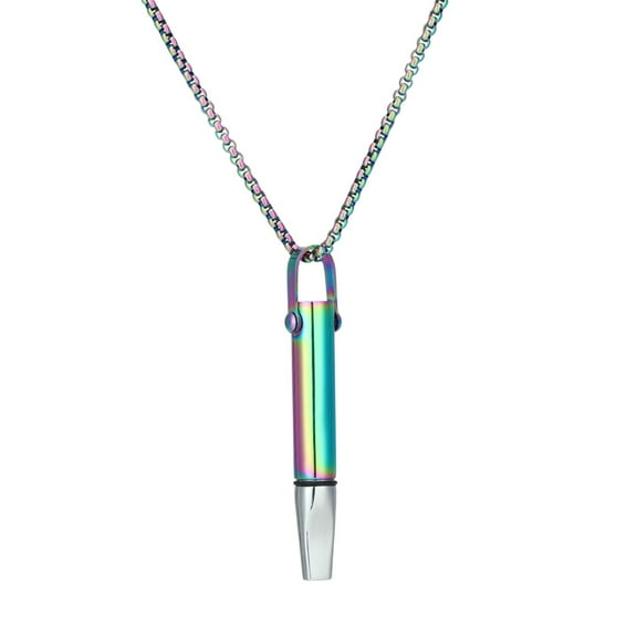 Locket Necklace for Women – Sentimental Gift Idea Titanium Steel Cessation Necklace Whistle Tube Design With Core For Relieving Breathing Resistance And Pressure