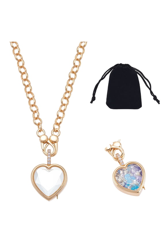 Locket Pendant Necklaces Memory Locket Charms Brass Floating Memory Necklace