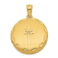 thumbnail image 1 of Sterling Silver 20mm Gold-plated Satin/Polished Diamond Cross Locket, 1 of 5