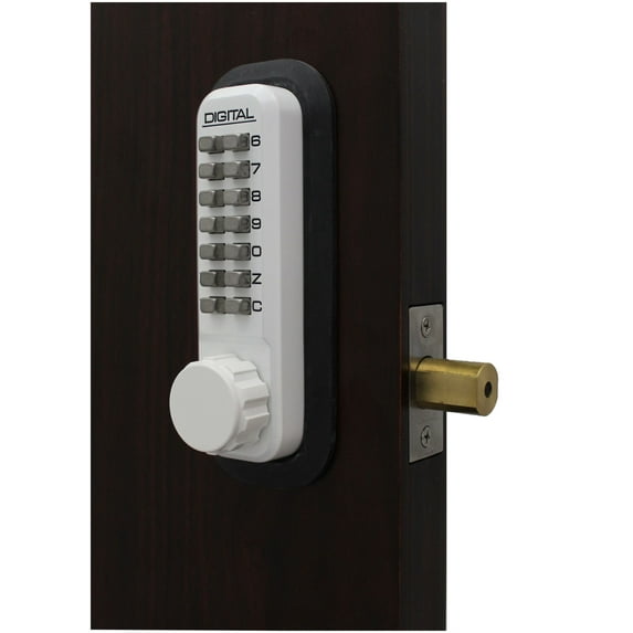 Lockey 2210 2000 Series Keyless Entry Single Combination Mechanical Knob Set - White