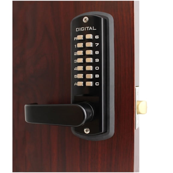 Lockey USA 3835-DC JB-MG Jet Black & Marine Grade Double Combination Mechanical Keyless Lever Lock with Passage Function