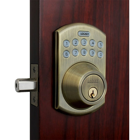 Lockey E-915 E Digital Series Keyless Entry Single Cylinder Electronic Deadbolt - Brass