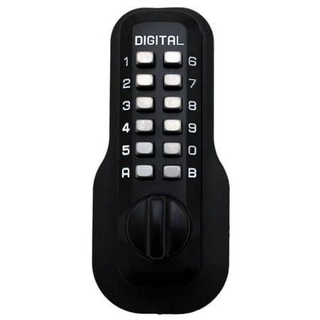Lockey M-210-JB-EZ Mechanical Keyless Deadbolt Ez Mount Plate Lock - Jet Black