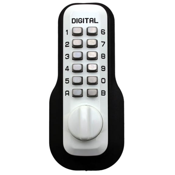 Lockey M-210-WH-EZ Mechanical Keyless Deadbolt Ez Mount Plate Lock - White