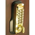 thumbnail image 1 of Lockey  Mechanical Keyless Deadbolt Ez Mount Plate Lock - Bright Brass Finish, 1 of 1