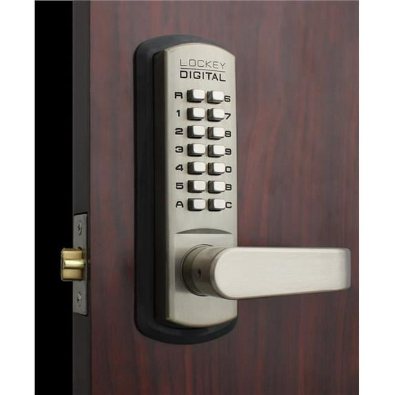 Lockey USA 3835 SN Satin Nickel Mechanical Keyless Lever Lock with Passage Function