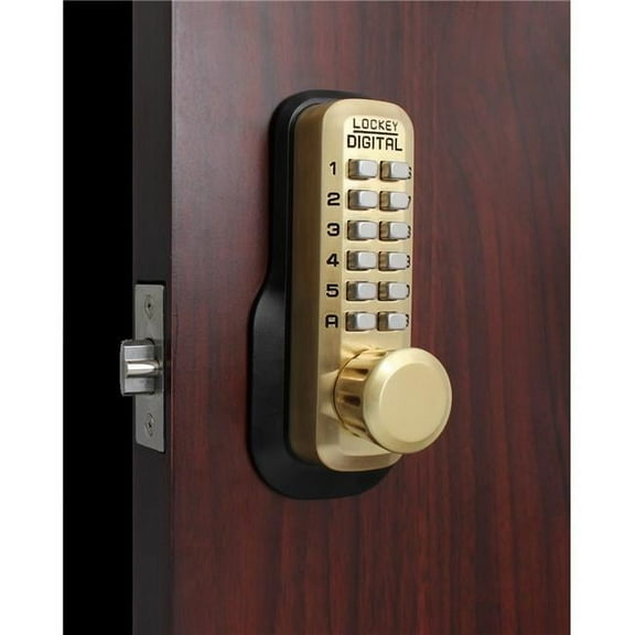 Lockey USA M230 SB Satin Brass Mechanical Keyless Digital Combination Deadlocking Spring Latch Lock