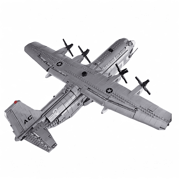 General Jims Toys & Bricks AC-130 Hercules Air Gunship Plane, Military Building Blocks Set, Hobby Display
