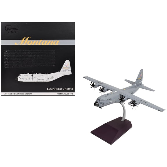 Lockheed C-130H3 Hercules Transport Aircraft "Montana Air National Guard, Great Falls ANGB" United States Air Force "Gemini 200" Series 1/200 Diecast Model Airplane by GeminiJets