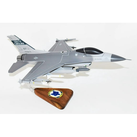 Lockheed Martin® F-16 Fighting Falcon®, 157th Fighter Squadron Swamp Fox, 18" Mahogany Scale Model