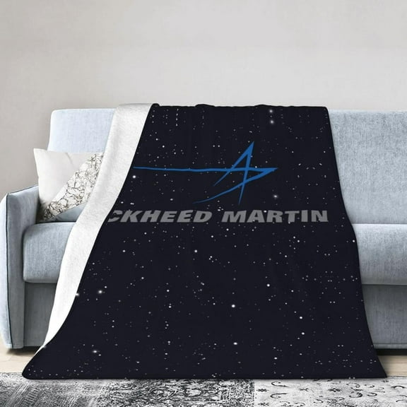 Lockheed Martin Fleece Blanket, Very Soft Microfiber Flannel Blanket for Couch Warm and Cozy for All Seasons, Black