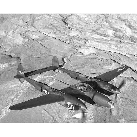 Lockheed P-38 Lightning Aircraft WWII - 12x18 Inch Laminated Aviation Poster - Stunning Detail and Bold Colors