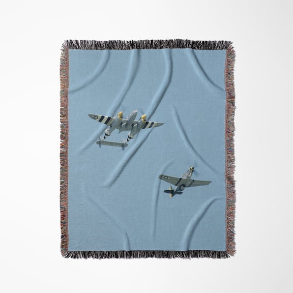 Lockheed P-38 Lightning, P-51D, War Planes - Us24 Bfr0077 - Bernard Friel, Woven Blanket