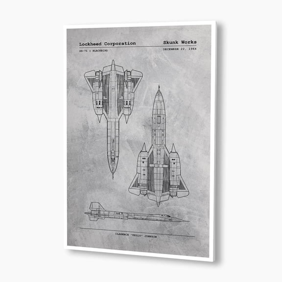 Lockheed SR-71 Blackbird Patent Poster; Unframed by SnooozeWorks