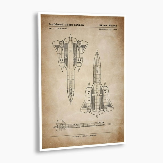 Lockheed SR-71 Blackbird Patent Poster; Unframed by SnooozeWorks