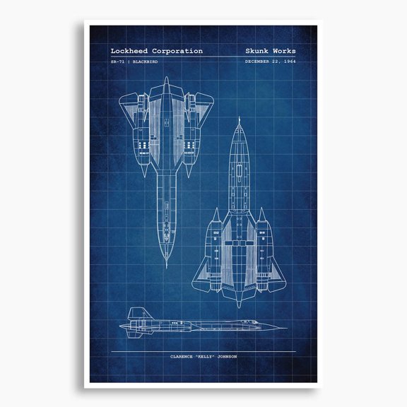 Lockheed SR-71 Blackbird Patent Poster; Unframed by SnooozeWorks