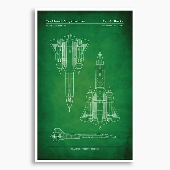 Lockheed SR-71 Blackbird Patent Poster; Unframed by SnooozeWorks