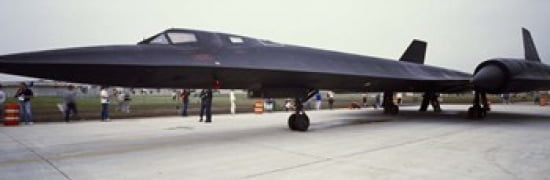 Lockheed SR-71 Blackbird on a runway Canvas Art - Panoramic Images (36 x 12)