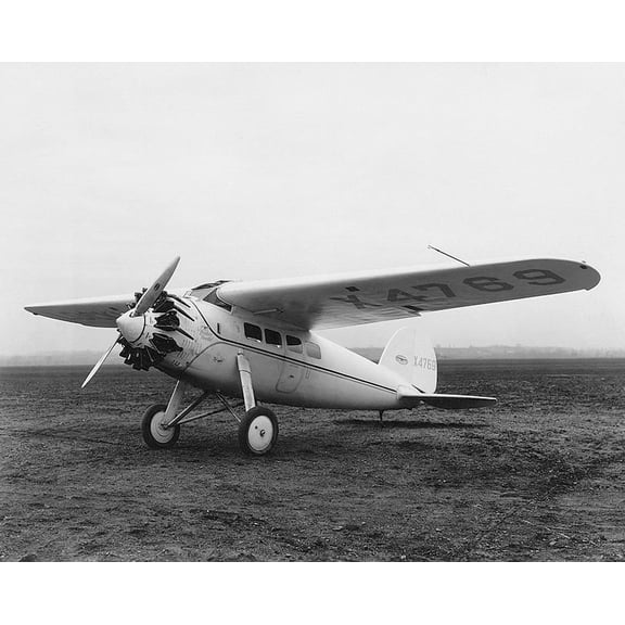 Lockheed Vega Aircraft Yankee Doodle - 20x30 Inch Laminated Aviation Poster - Stunning Detail and Bold Colors