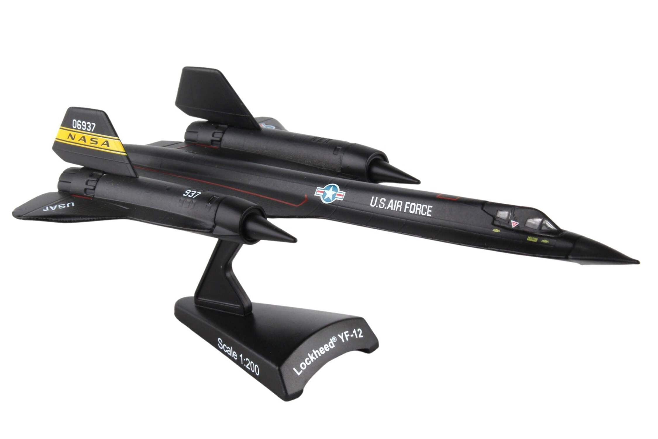 Lockheed YF-12 SR-71 Blackbird Aircraft "NASA" United States Air Force 1/200 Diecast Model Airplane by Postage Stamp